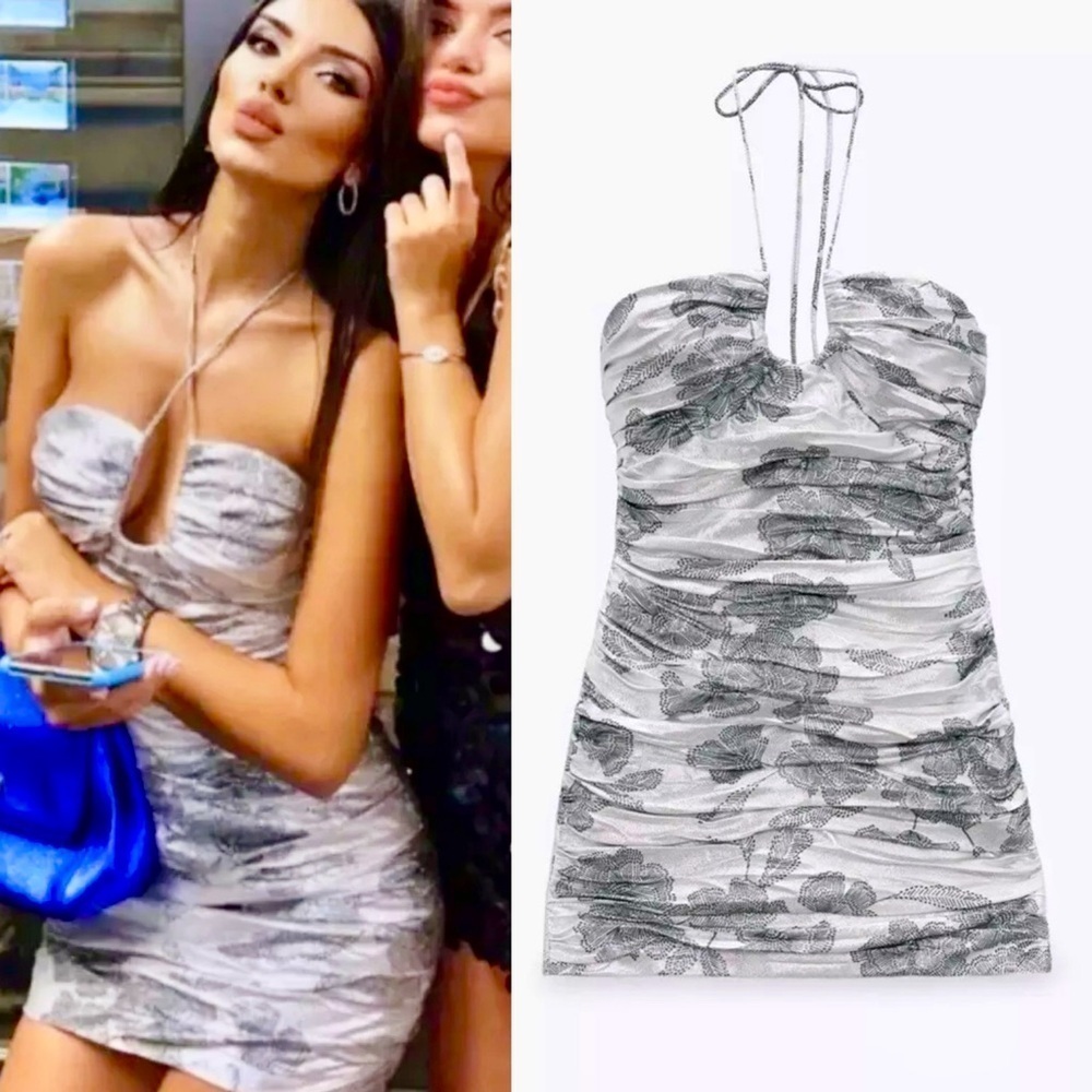 🤩 Zara Metallic Thread Mini Dress